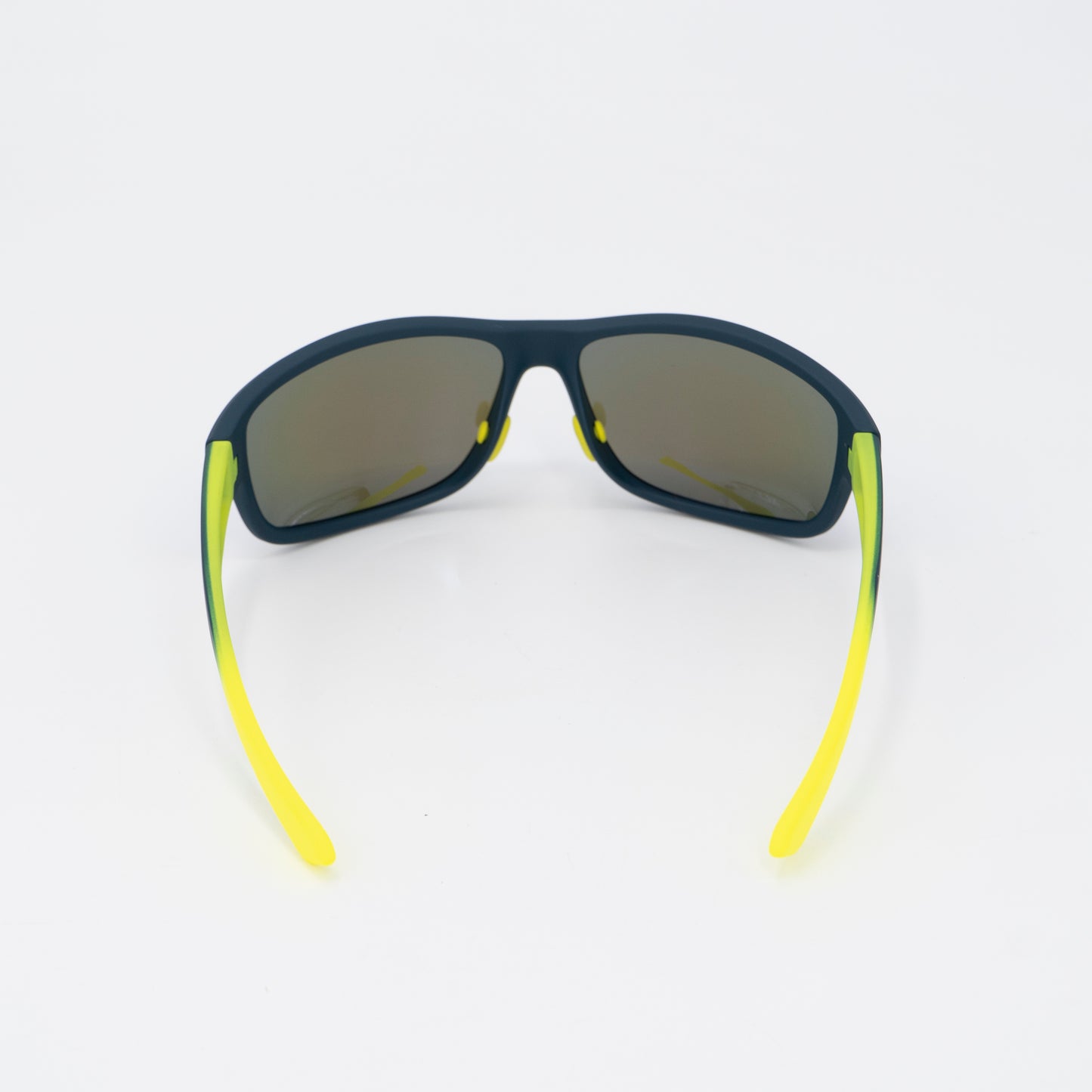 Polarized Sport Sunglasses Blue Mirror Lenses Yellow and Green Temples
