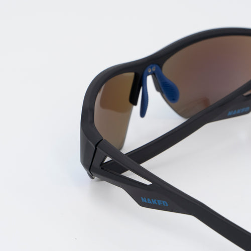 Polarized Sport Sunglasses TR90 Frame Blue Mirror Lenses Purple and Red